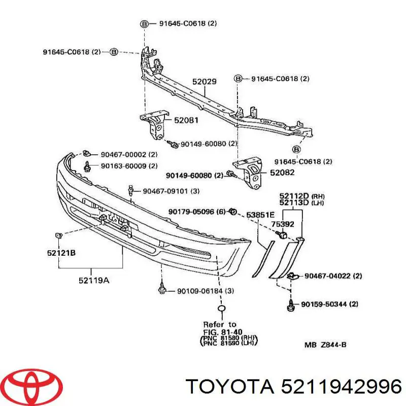 5211942996 Toyota parachoques delantero