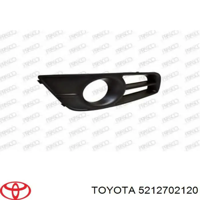 5212702120 Toyota rejilla de antinieblas delantera derecha