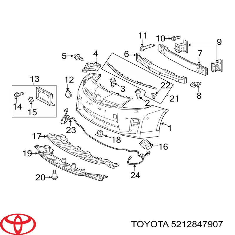 Rejilla de ventilación, parachoques para Toyota Prius (ZVW30)