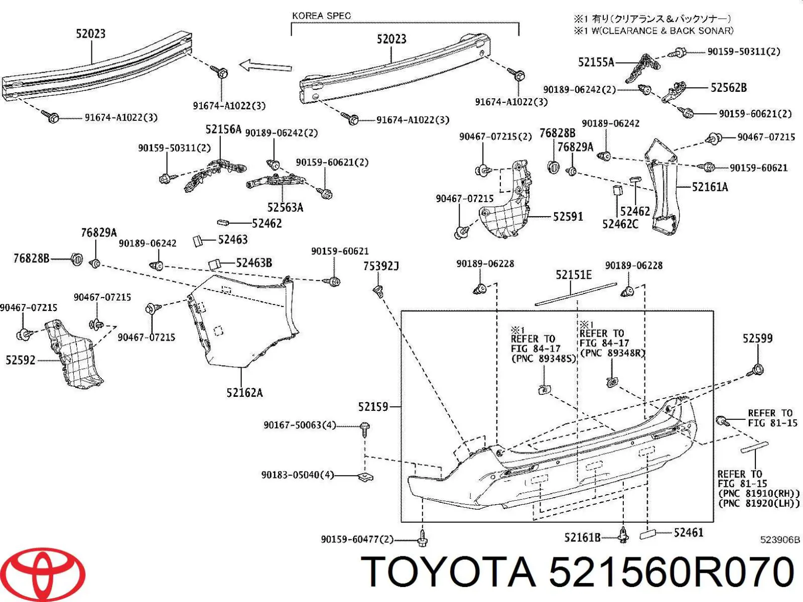 Soporte de paragolpes trasero izquierdo para Toyota RAV4 (A5)