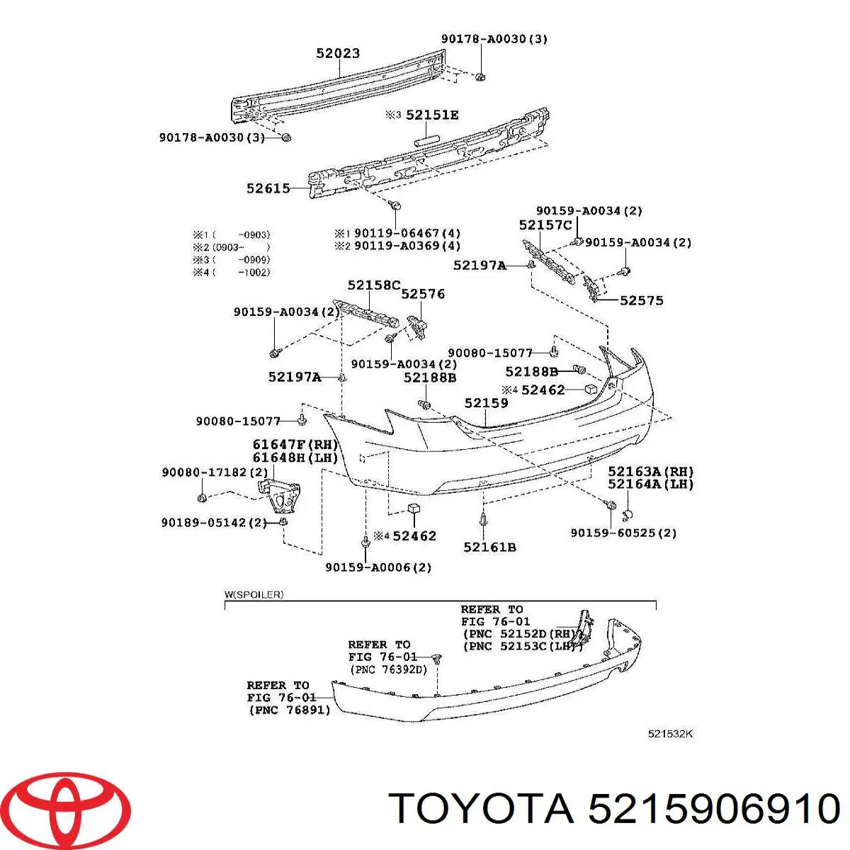 Paragolpes Toyota 5215906931 precio, desde 106,84 EUR