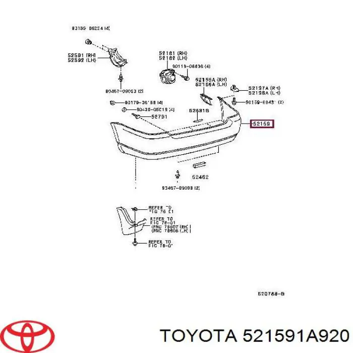 Parachoques trasero Toyota Corolla 