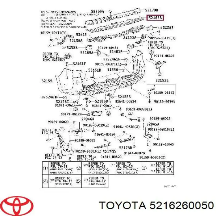 Listón embellecedor/protector, parachoques trasero para Toyota Land Cruiser  PRADO (J150) en Avtopro