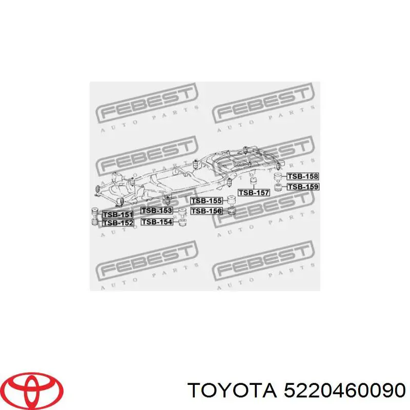 5220460090 Toyota casquillo, suspensión de cabina
