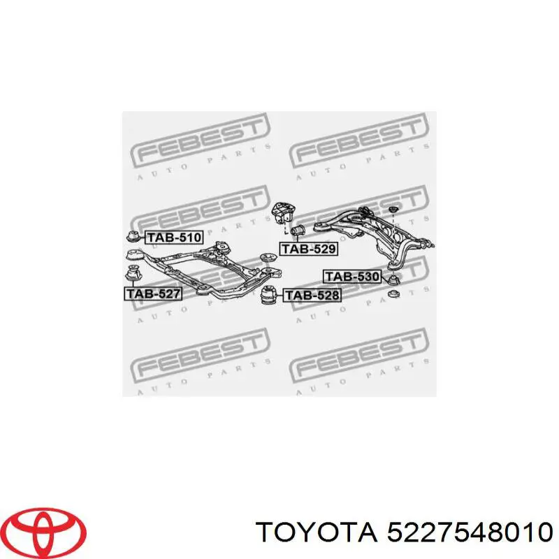 5227548010 Toyota suspensión, cuerpo del eje trasero