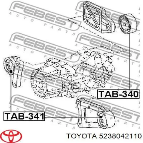 Soporte, diferencial eje trasero, derecho para Toyota RAV4 