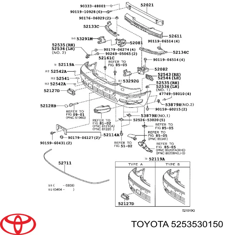 Comprar 5253530150 Toyota Soporte de parachoques delantero derecho
