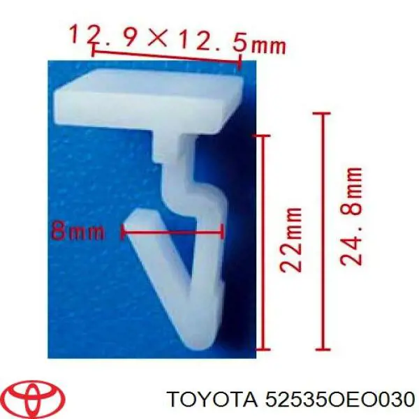 52535OEO030 Toyota clips de fijación de parachoques delantero