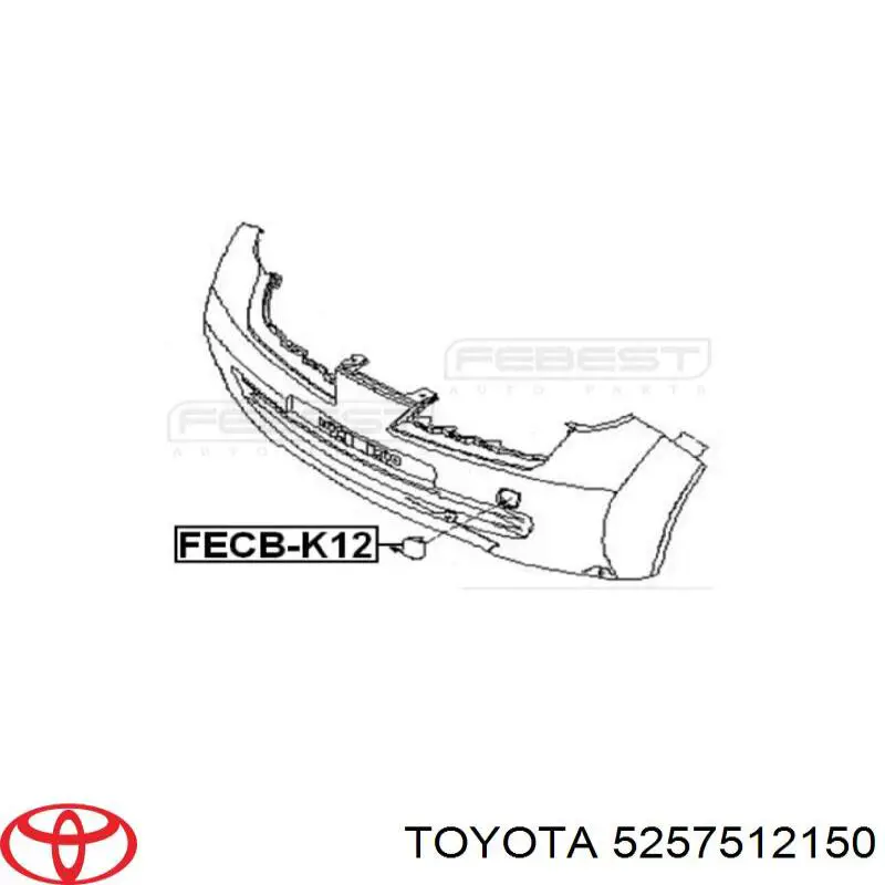 5257512150 Toyota Soporte del paragolpes trasero derecho