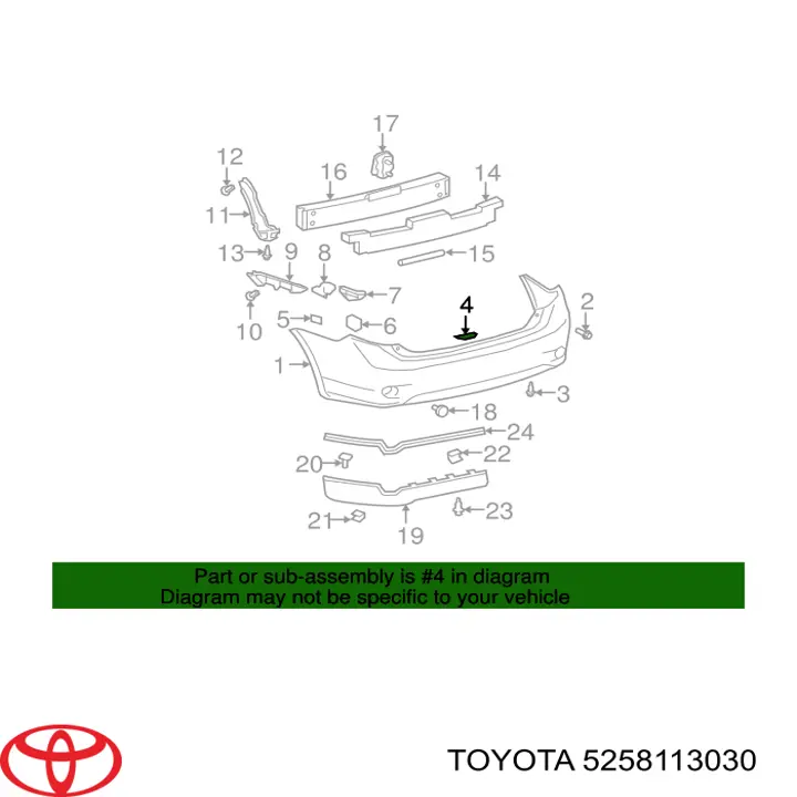 Protector del parachoques trasero para Toyota Auris (E15)