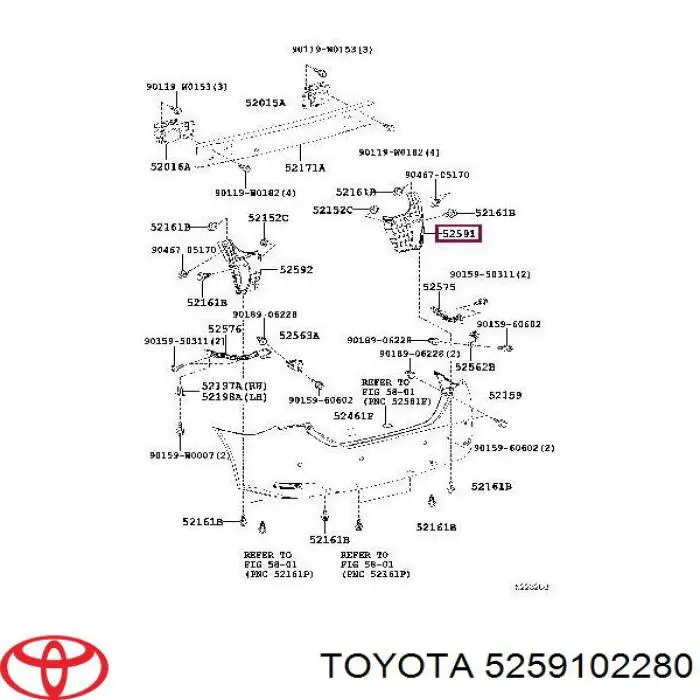 Comprar 5259102280 Toyota Protector de parachoques trasero