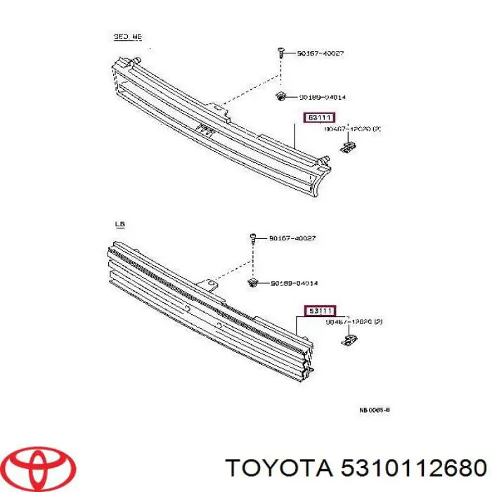 Rejilla delantera Toyota 5310112680 precio, desde 164,56 EUR
