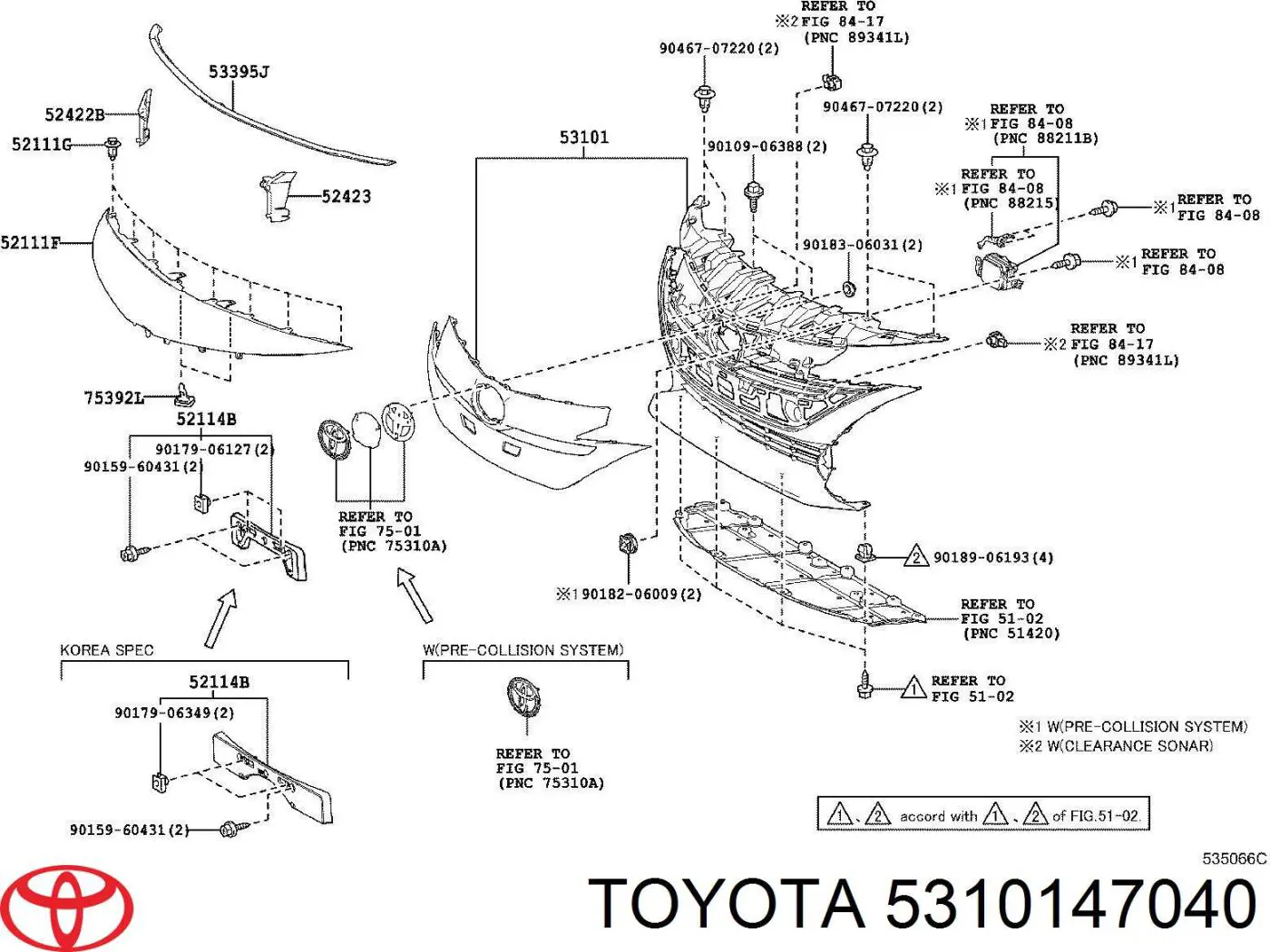 Rejilla delantera Toyota 5310147040 precio, desde 351,38 EUR