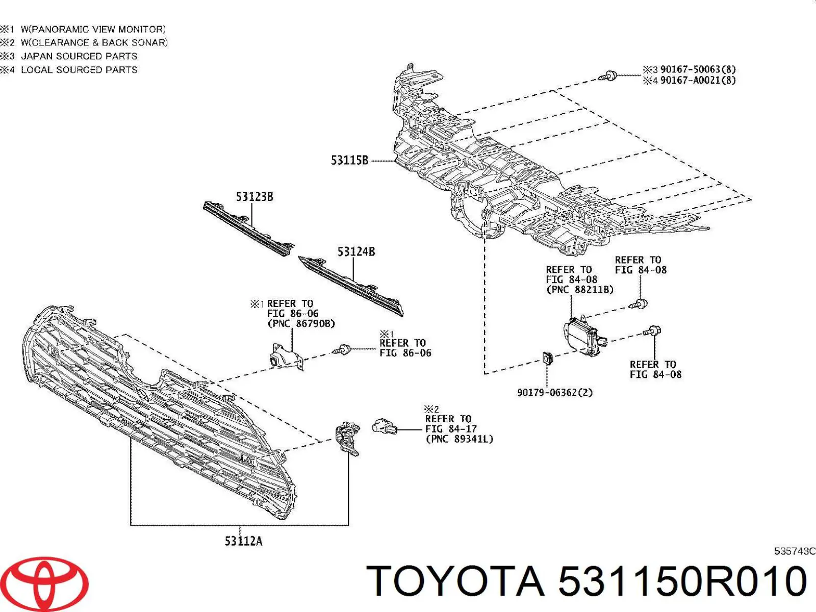 Soporte De Parrilla Del Radiador para Toyota RAV4 (A5)
