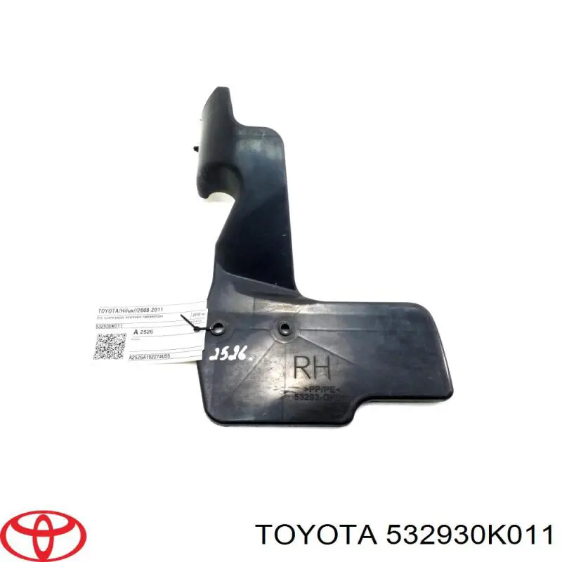 Deflector de aire del radiador derecho Toyota 532930K011 precio, desde 71,28 EUR