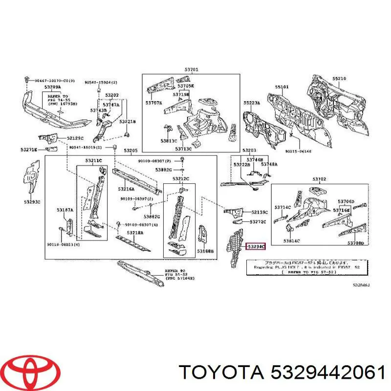 Deflector de aire del radiador izquierdo Toyota 5329442061 precio, desde 60,94 EUR
