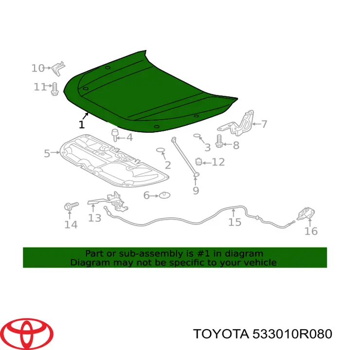 Comprar 533010R080 Toyota Capó