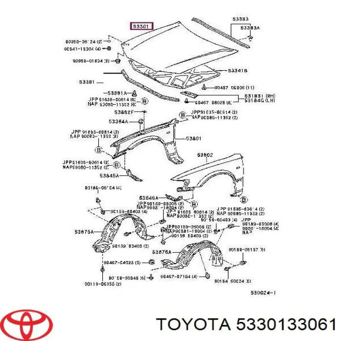 Capot para Toyota Camry V20