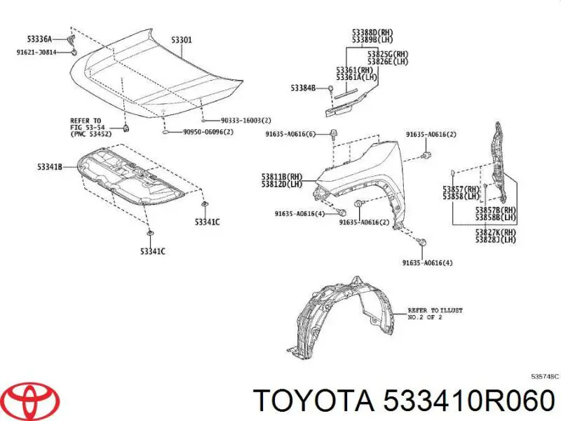 Insonorizante de motor Toyota 533410R060 precio, desde 201,54 EUR