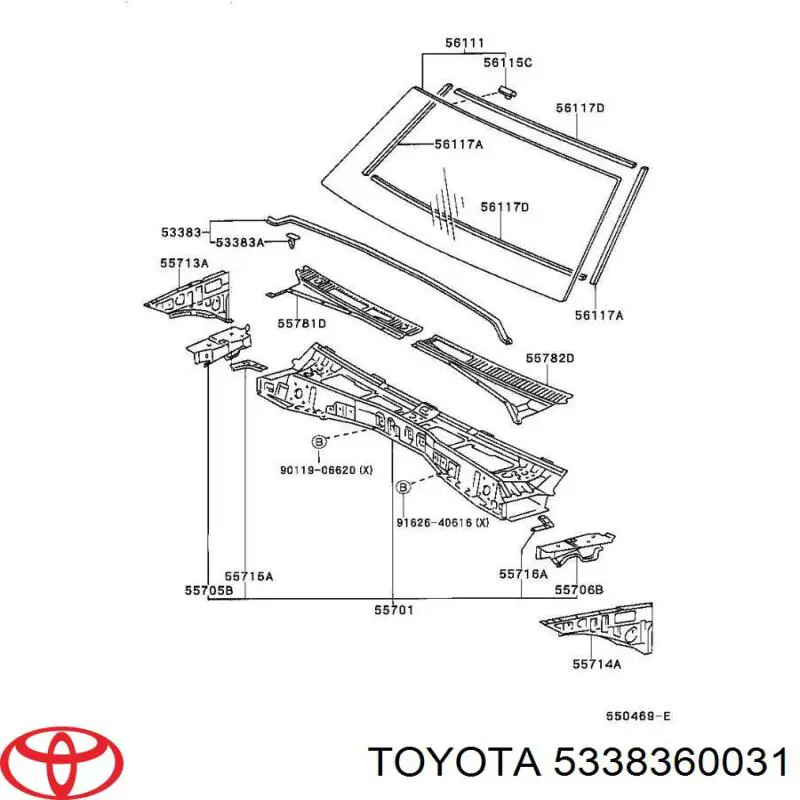Sellador del capó Toyota 5338360030 precio, desde 30,55 EUR