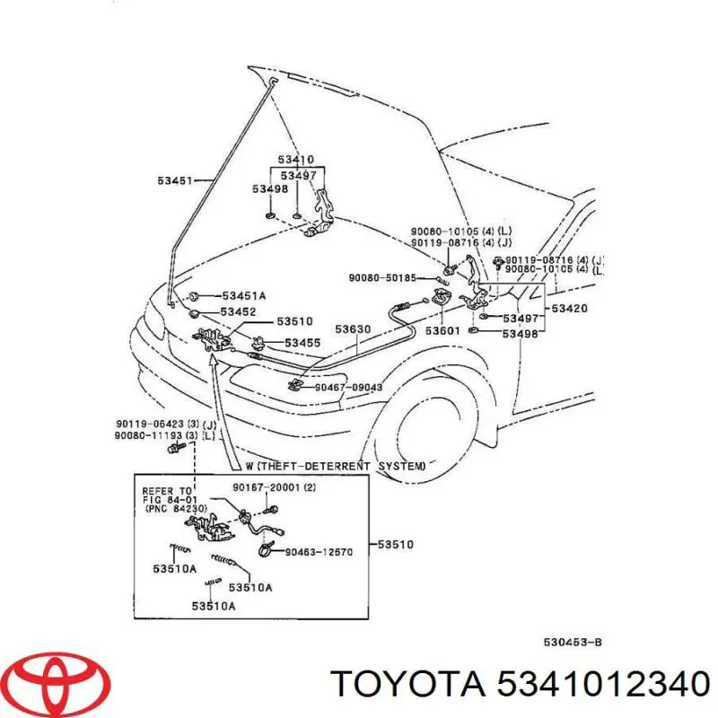 Bisagra de capot derecha para Toyota Corolla (E11)