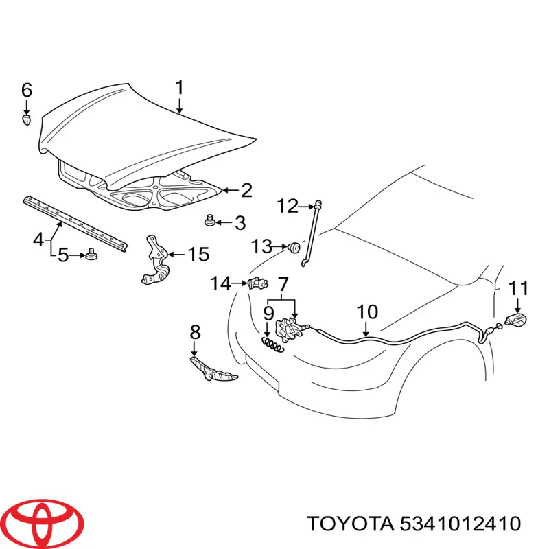 Bisagra derecha del capó Toyota 5341012410 precio, desde 14,01 EUR