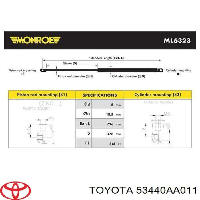 Comprar ST60315 Sato Tech Amortiguador de capó