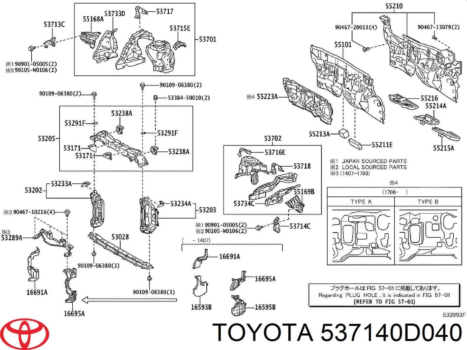 537140D040 Toyota