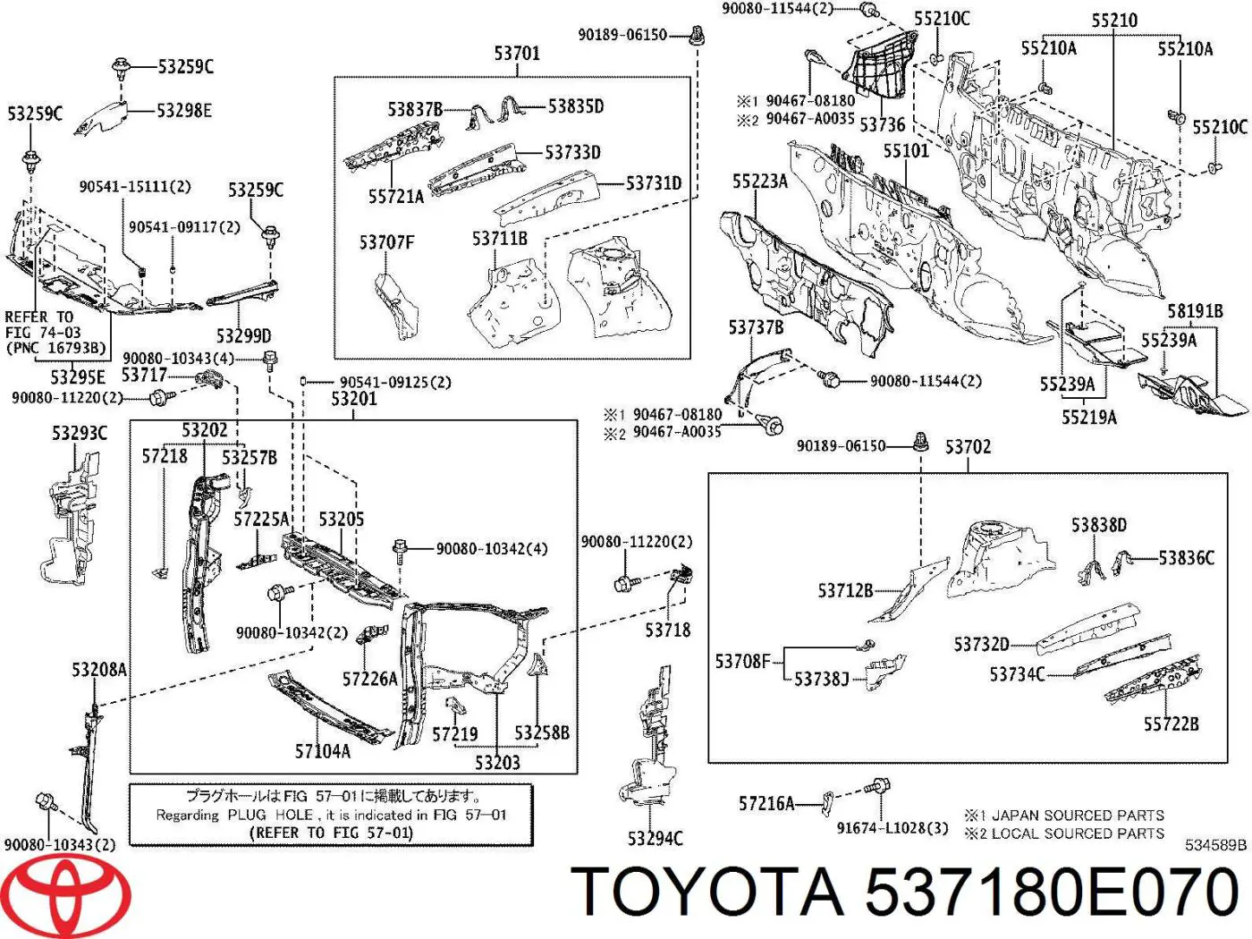 537180E070 Toyota