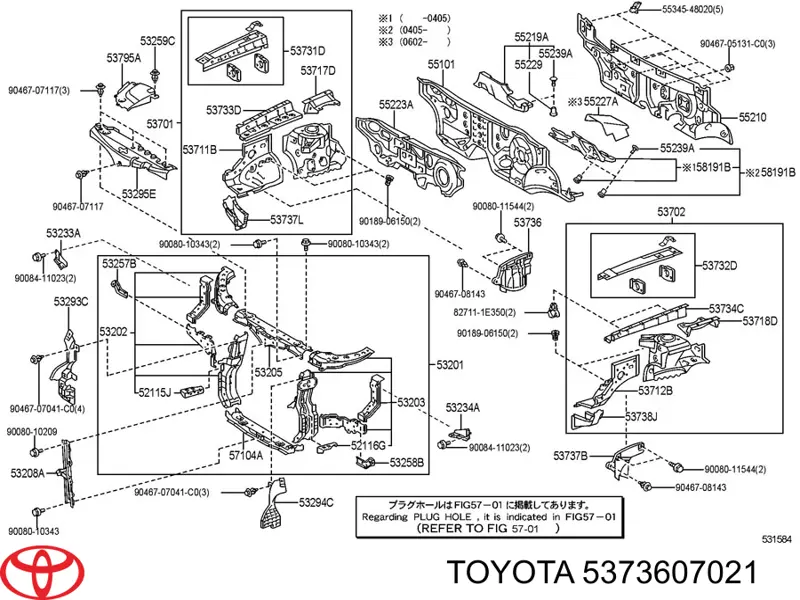 Protector contra salpicaduras del paso de rueda delantero Toyota 5373607021 precio, desde 105,32 EUR