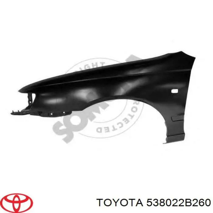 538022B260 Toyota guardabarros delantero izquierdo