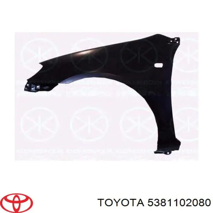 5381102080 Toyota guardabarros delantero derecho