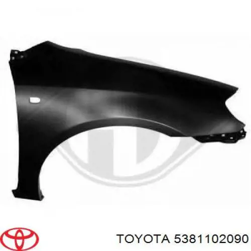 5381102090 Toyota guardabarros delantero derecho