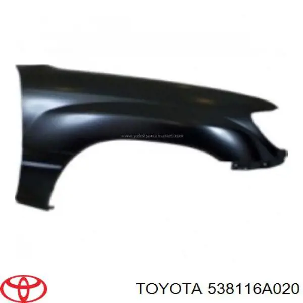 538116A020 Toyota guardabarros delantero derecho