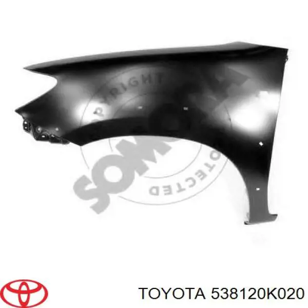 538120K020 Toyota guardabarros delantero izquierdo