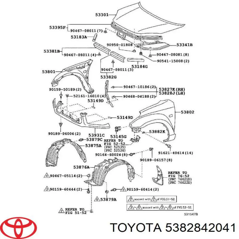  Toyota 5382842041 precio, desde 51,87 EUR