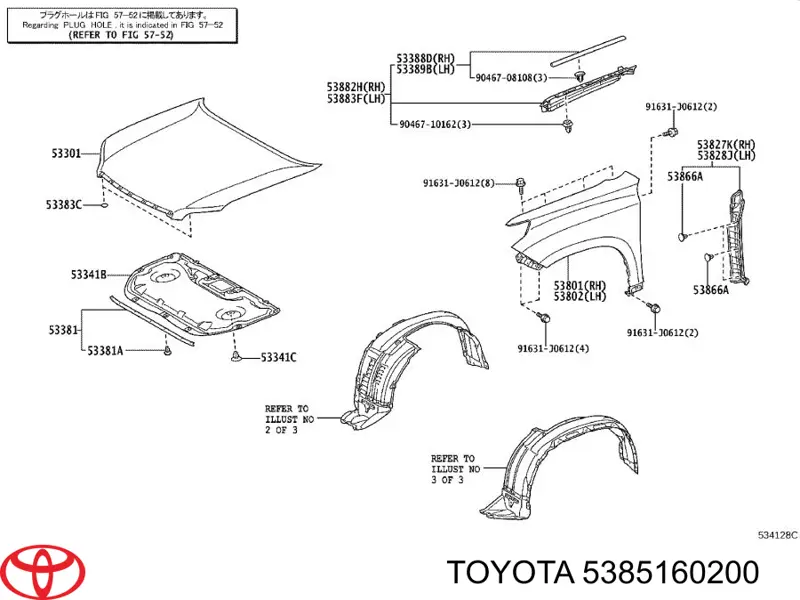 5385160200 Toyota sello expansor de arco