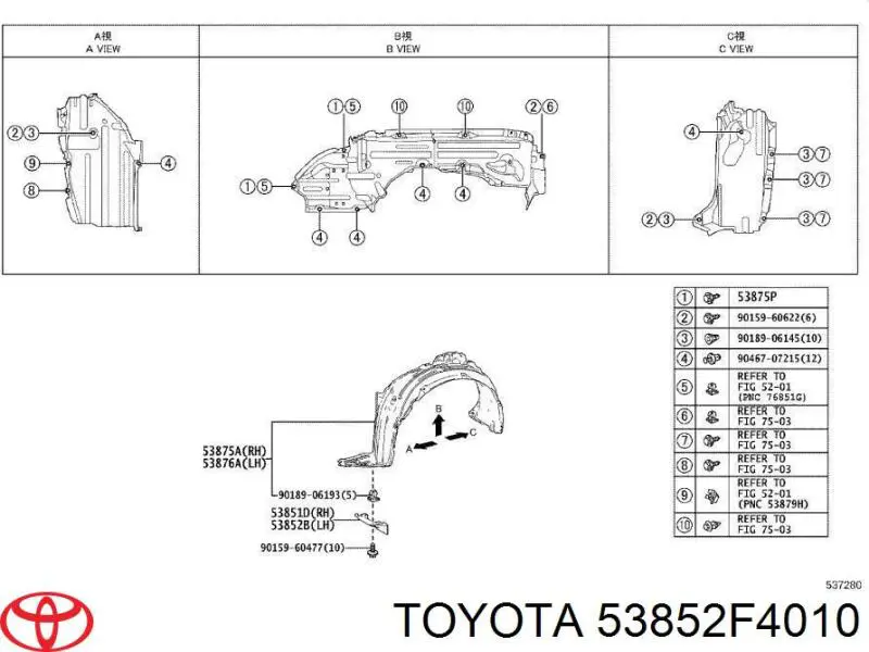 Faldilla de parachoques delantero izquierda para Toyota C-HR (X10)