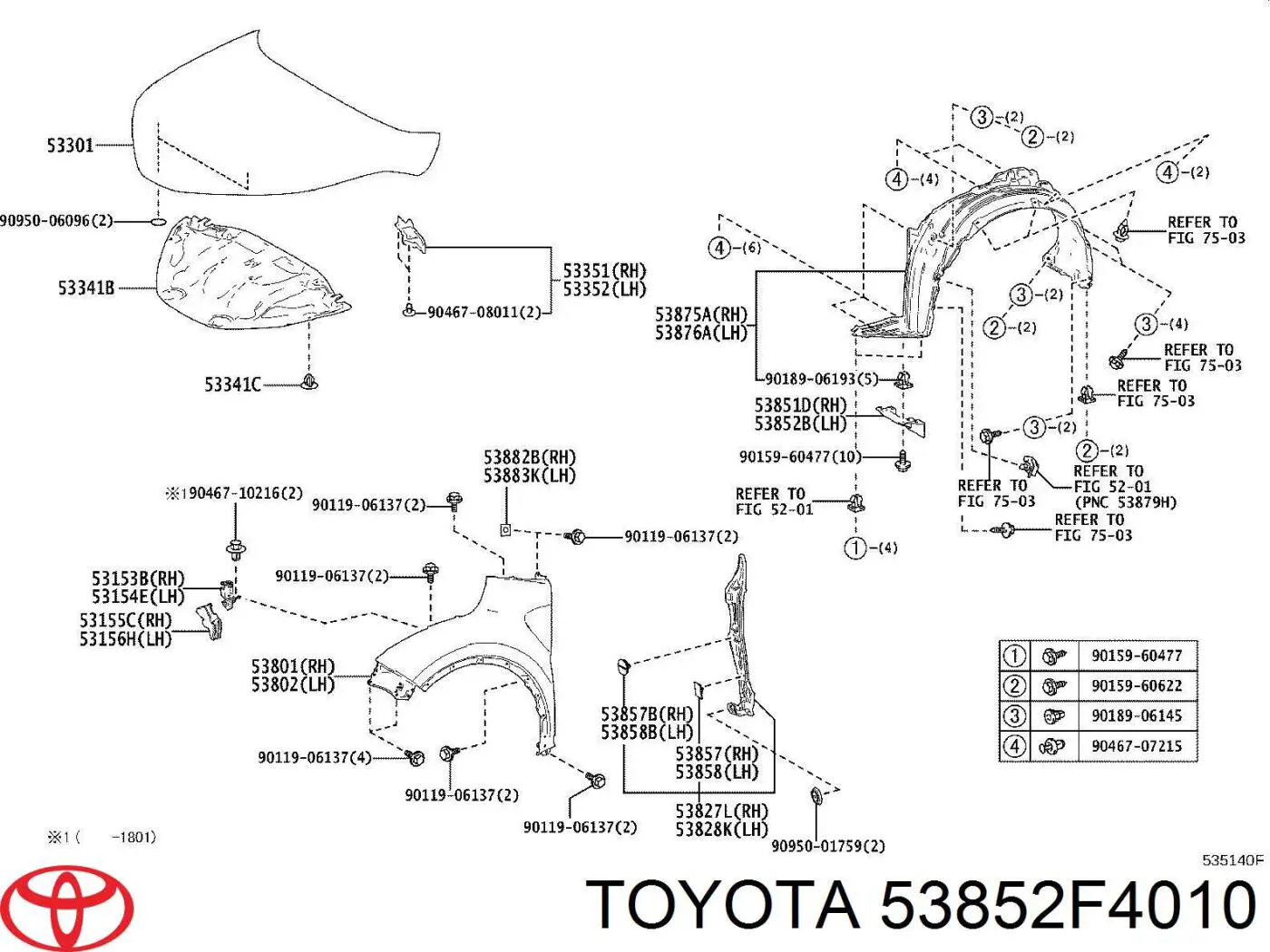 Faldilla de parachoques delantero izquierda para Toyota C-HR  X10