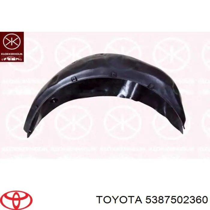 5387502360 Toyota guardabarros interior, aleta delantera, derecho