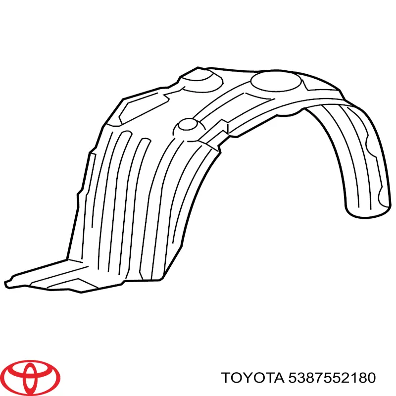 5387552180 Toyota guardabarros interior, aleta delantera, derecho