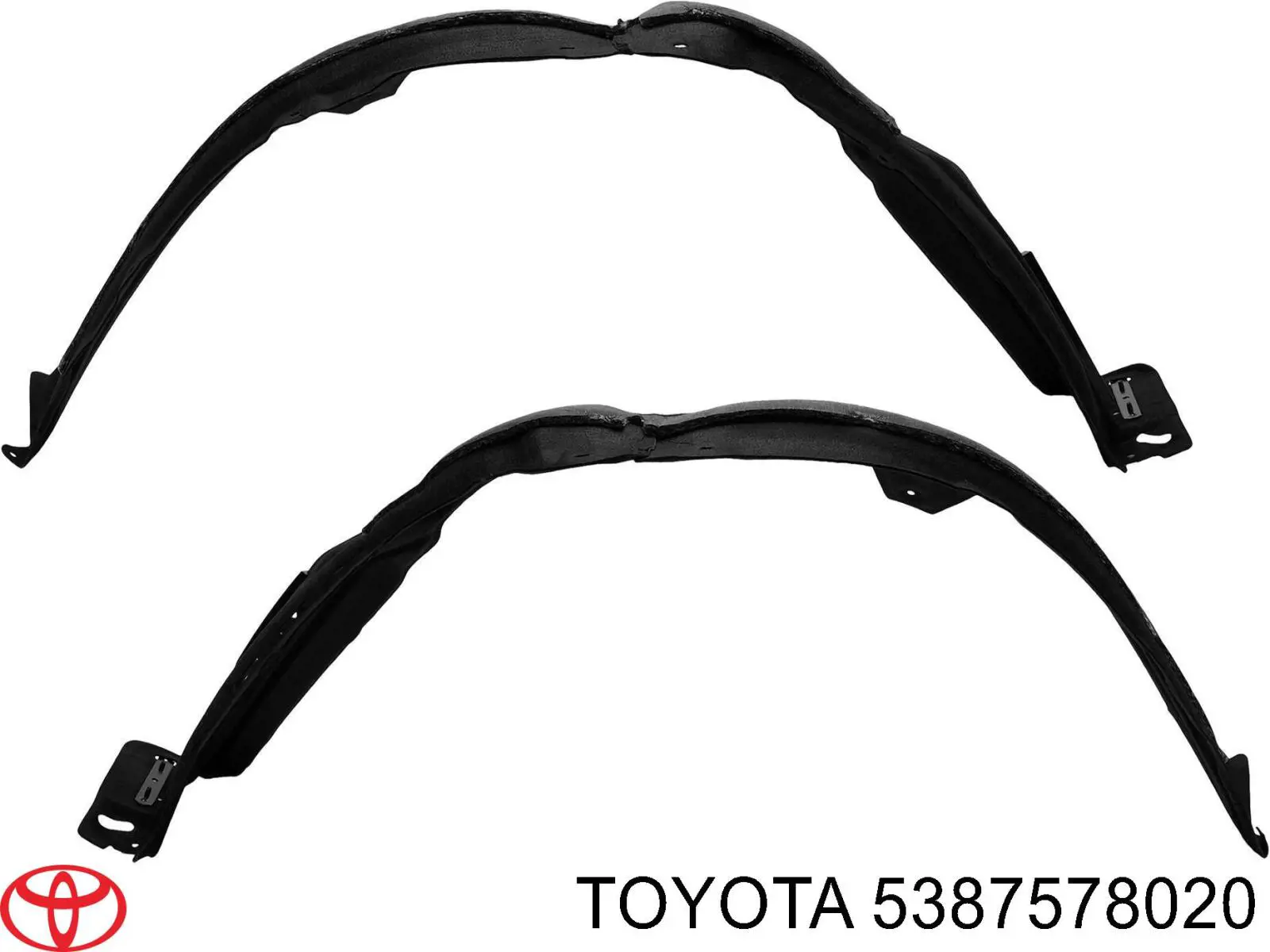 5387578020 Toyota guardabarros interior, aleta delantera, derecho