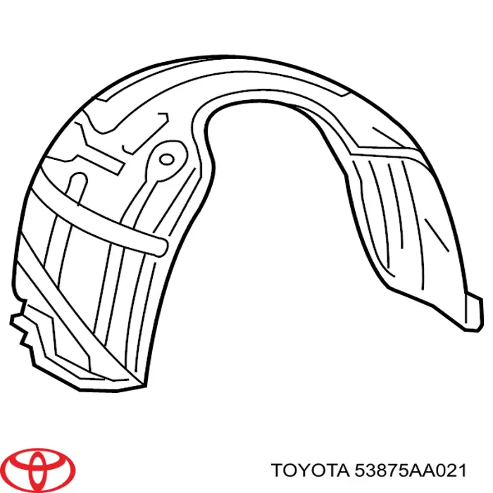 Guardabarros interior, aleta delantera, derecho para Toyota Solara (V3)