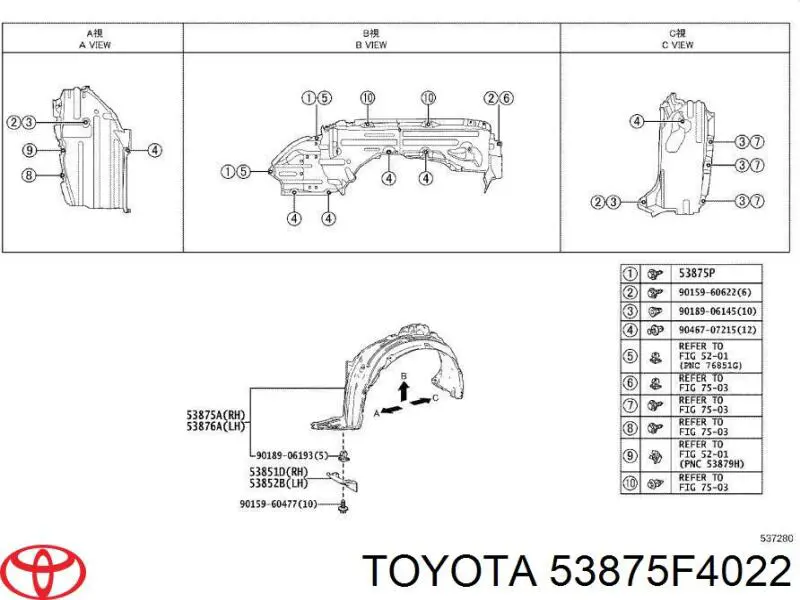 53875F4022 Toyota Paso rueda delantero derecho