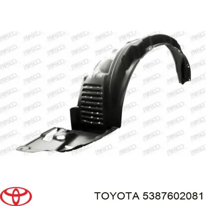 5387602081 Toyota guardabarros interior, aleta delantera, izquierdo