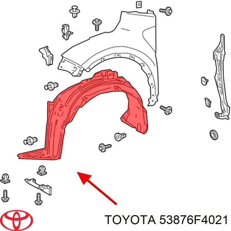 Guardalodos interior izquierdo, guardafango delantero Toyota 53876F4021 precio, desde 41,65 EUR