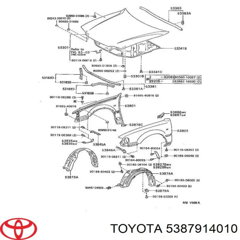  Toyota 5387914010