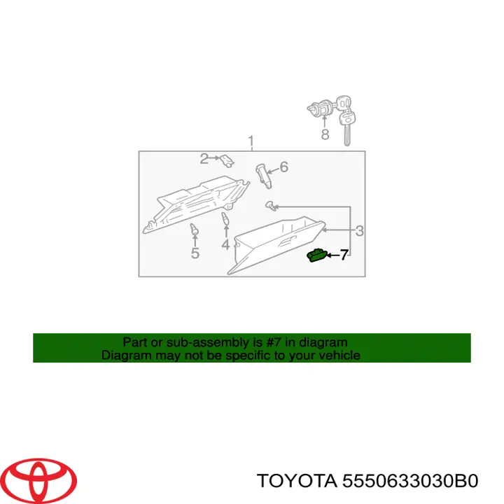 Cerradura de la guantera Toyota 5550633030B0 precio, desde 36,00 EUR