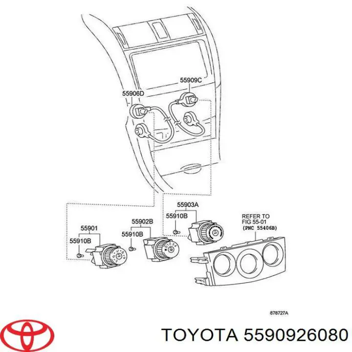 5590926080 Toyota regulador de temperatura, ventilador habitáculo