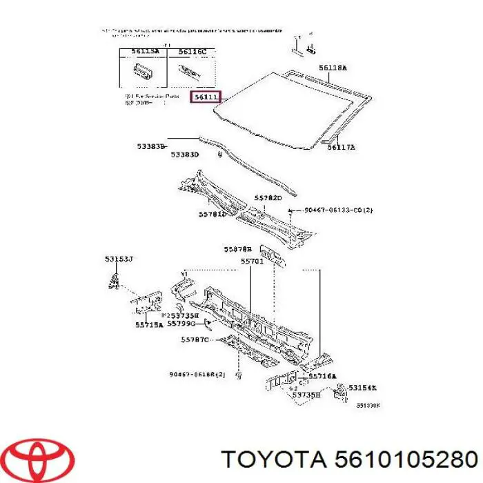 Comprar 5610105280 Toyota Luna parabrisas